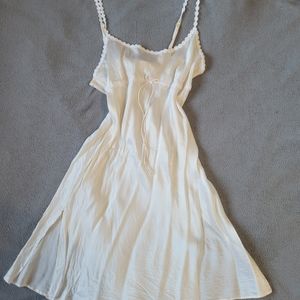 silk slip dress with lace detail